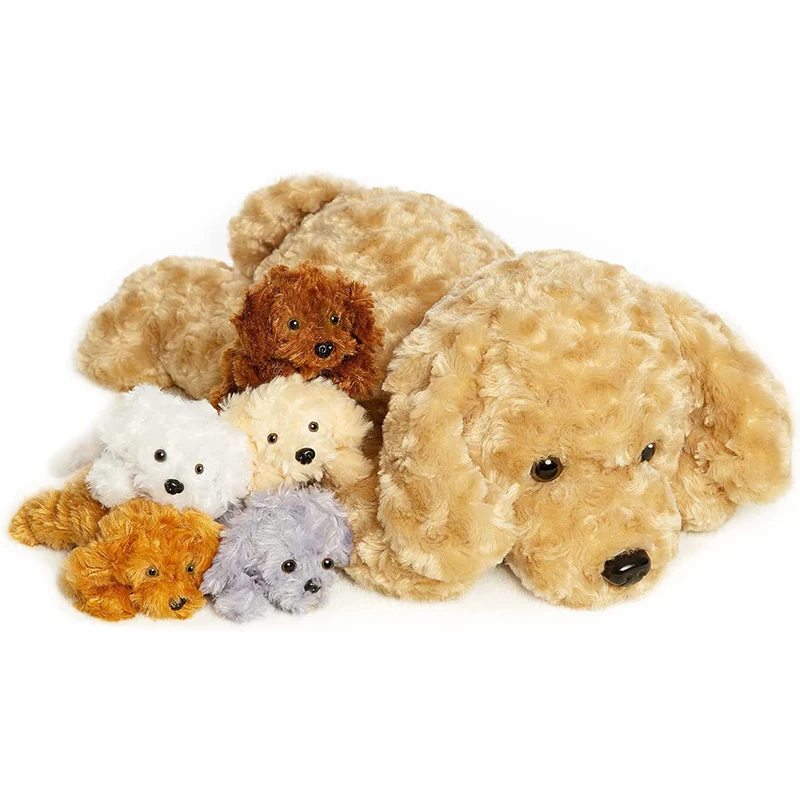 2025  Hot  Sale Manufacturer Stuffed Plush Dog  Mummy  with Little Dogs Plush Toys for Kids Play Family  Time Puppy  toys