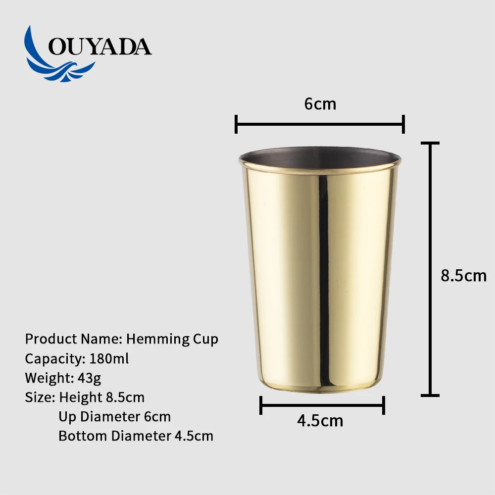Factory Direct mini color plating stainless steel gold metal shot coffee drink tumbler 180ml cups charm beer mug