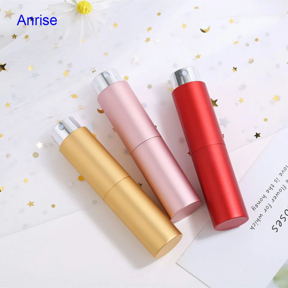 Ready To Ship 5ml 10ml Refill Colors Matte Aluminum Twist Up Perfume Pump Spray Atomizer Bottle