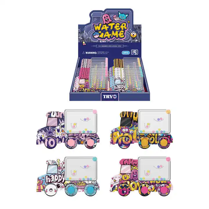Mini Water Games Machine Console Transport Vehicle Model Water Ring Game Toys Past Time Games Stress Relive Toy Kid Gifts