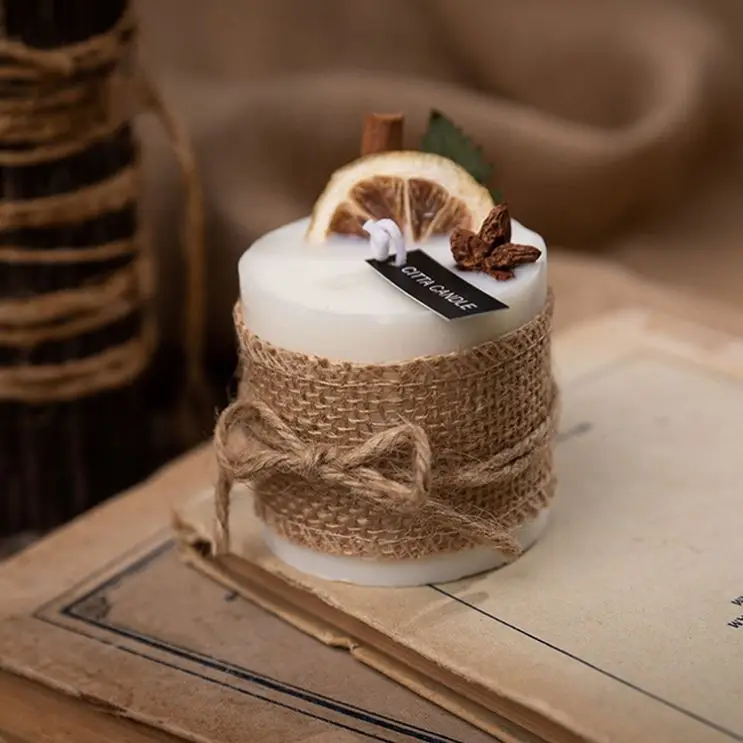 Wholesale Handmade High Quality Luxury Private Label Gifts Set Soy Wax Scented Candle With Flower