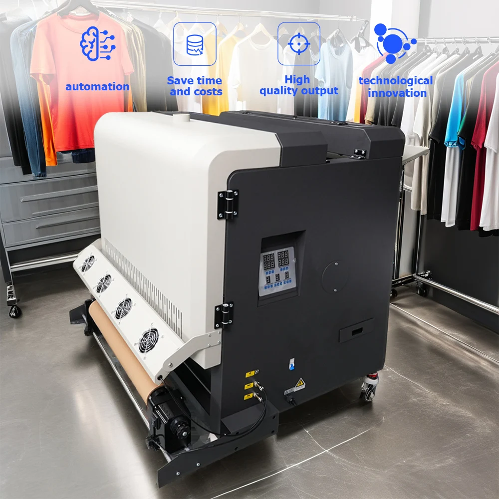 Erasmart new dtf printer a2 a3 printing machine 43cm dual xp600 i3200 low cost dtf impresora dtf with powder shaker oven dryer