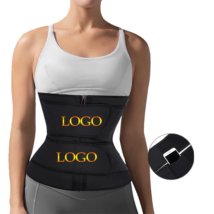 Wholesale Custom Logo Double Belt Enhance Training Neoprene Body Shape Corset Zipper Women Waist Trainer Corsets