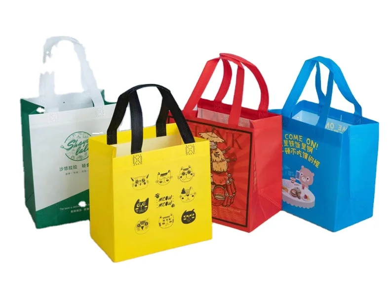 Custom wholesale high quality reusable pp restaurant spunbond handbag take out non woven takeaway nonwoven bags