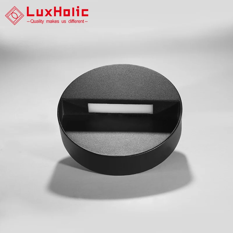  LuxHolic круглые 4 Вт черные алюминиевые водонепроницаемые поверхностные крепления лестницы шаг света современные наружные светодиодные Настенные