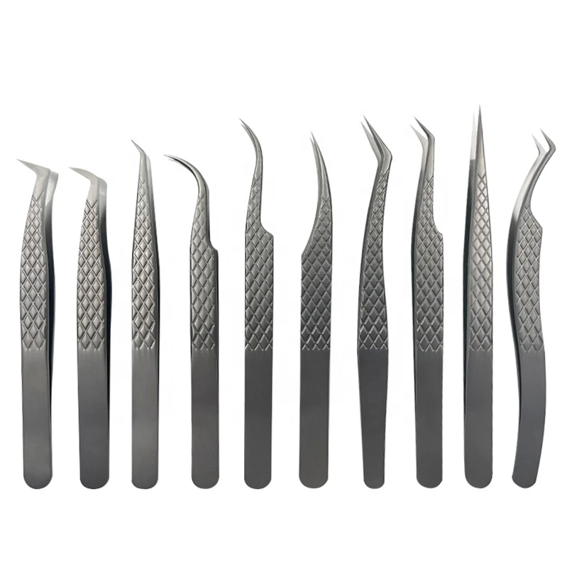 Best Fiber Tips Professional Volume Eyelash Extension Tweezers For Perfect Grip To 0.03mm Lashes Never Slips