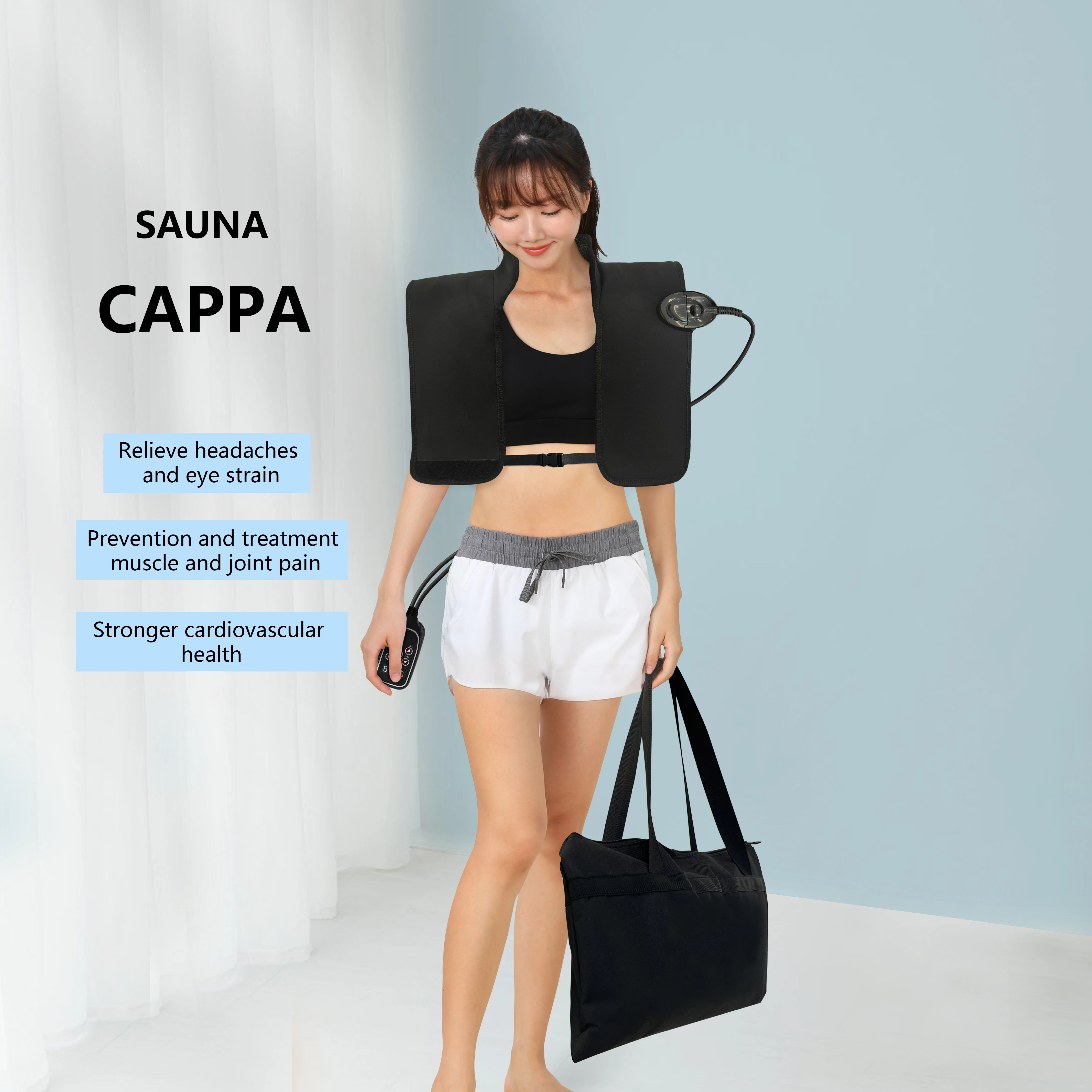 Beauty Products For Women Portable Sauna Heater Cape For Sale With Jade Stone Carbon Fiber Pemf Magnetic Therapy Device Machine