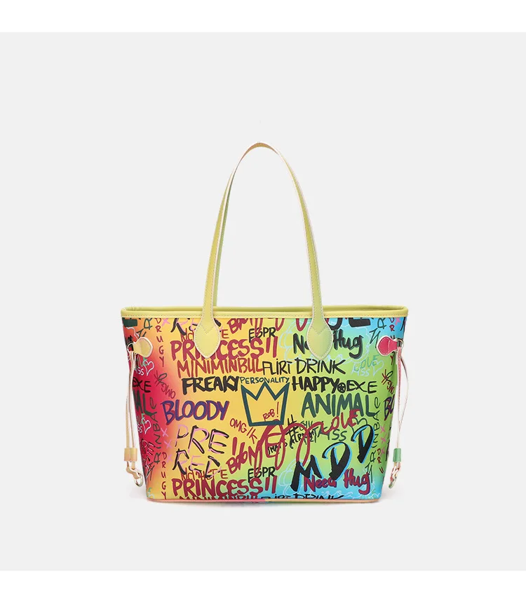
2020I Wholesale high quality tote purse for lady graffiti woman handbag bag ready to ship 