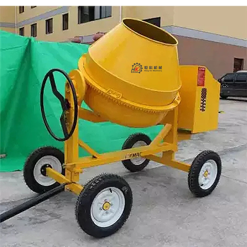 Portable 350L 400L 500L 4-wheel mobile gasoline diesel concrete cement mixer factory direct sales