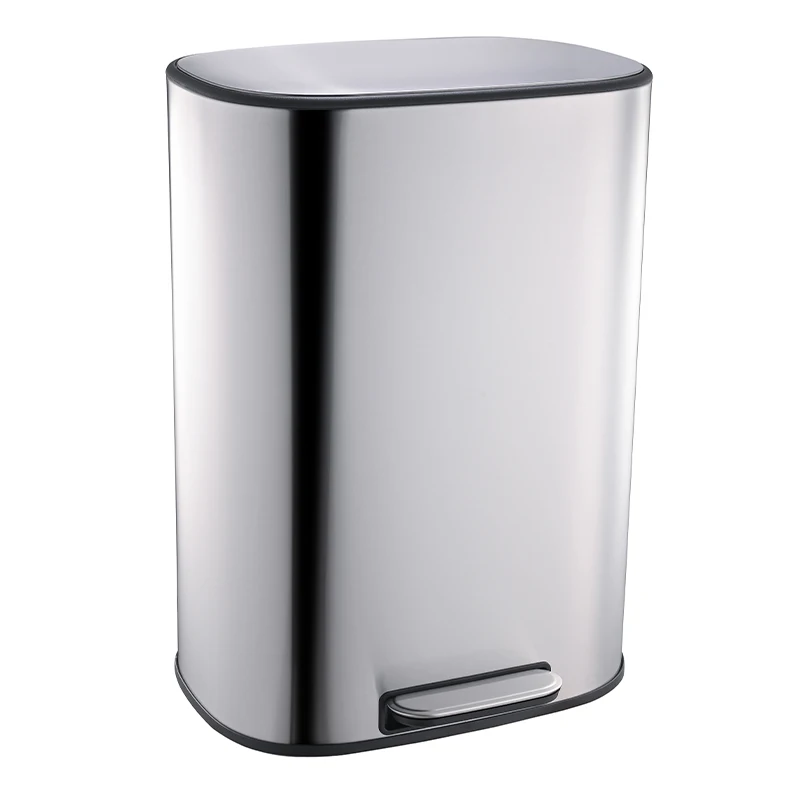 Trash bins with pedal 12L/50L Foot trash can pedal Stainless Steel kitchen garbage bins home household office
