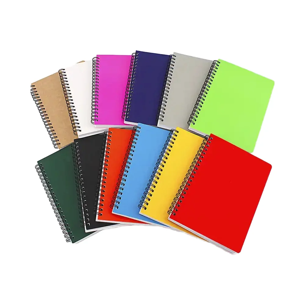 Оптовая продажа тетрадь со спиральным переплетом монохромный однотонный в твердом переплете для школы подарок с логотипом