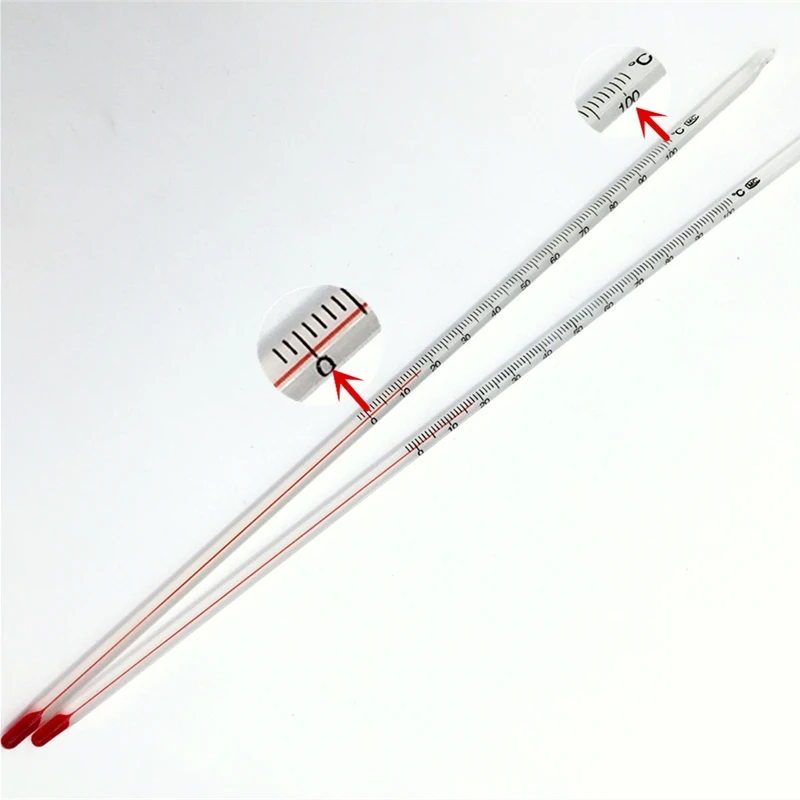 red,blue,green,black alcohol filled 300mm long thermometers 0-150C