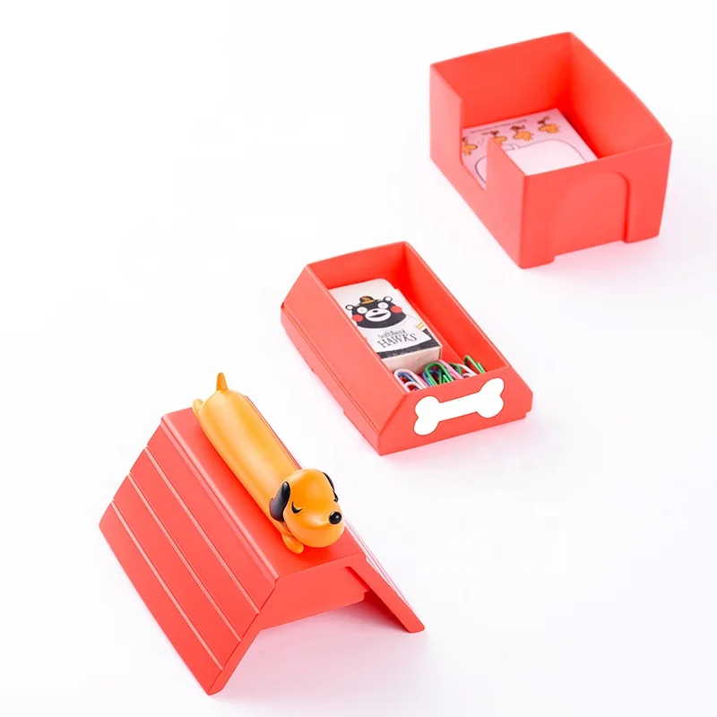 dachshund custom cartoon dog OEM multilayer plastic storage box desk organizer