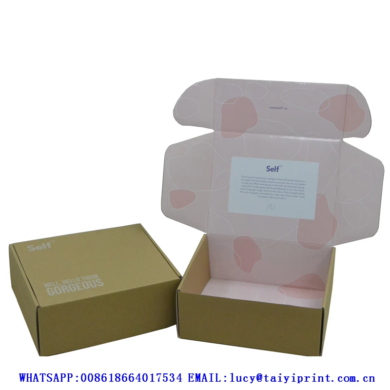 Shipping Box Packaging Custom Logo Kraft Hat Carton Packing Customized Corrugated Cardboard Packaging Paper Mailer Shipping Box