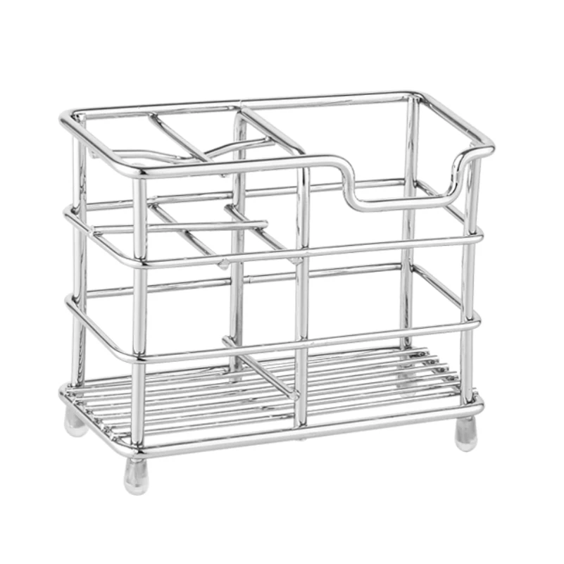 
Bathroom Organizer chrome Toothbrush Holder 4 skidproof feet 