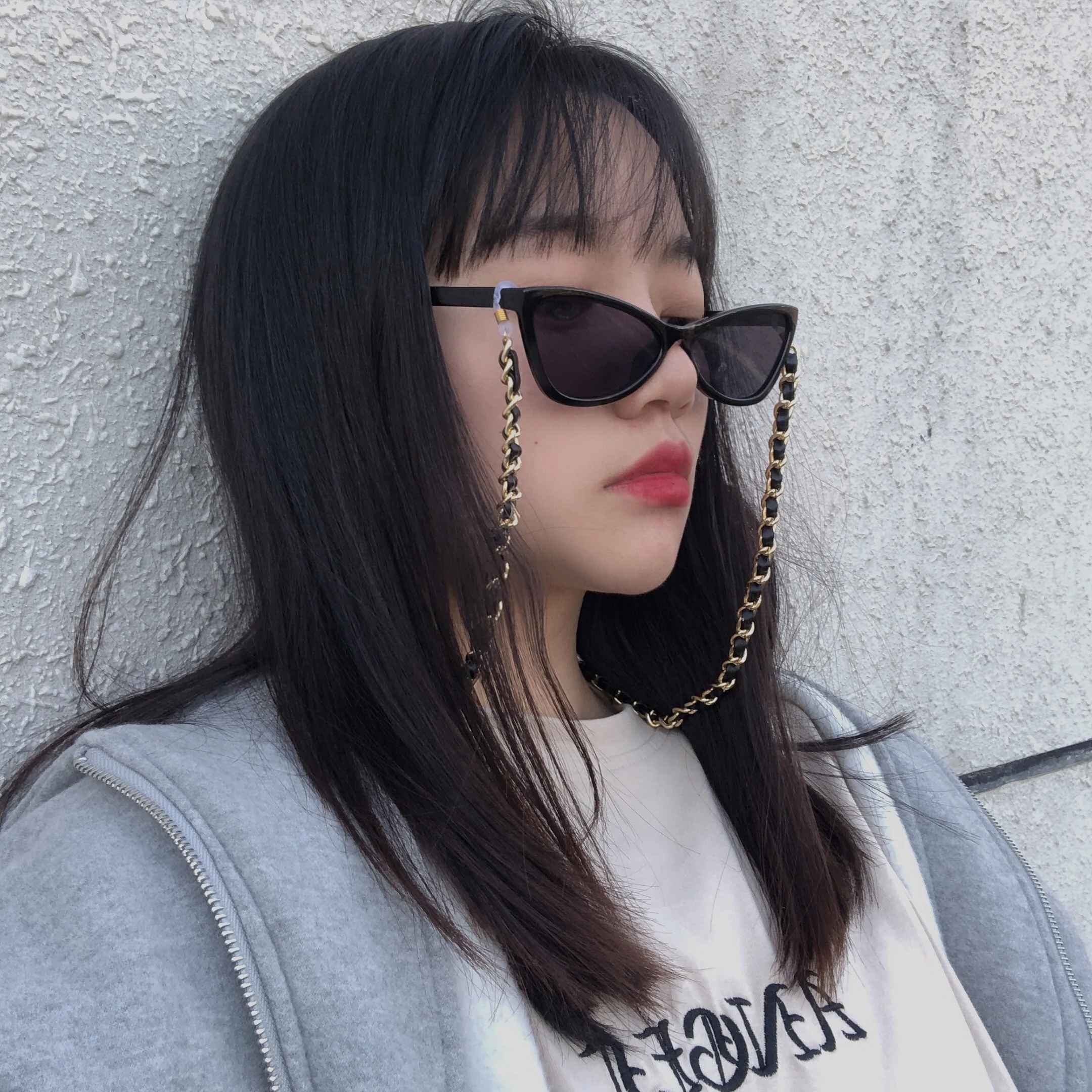 SHIXIN Fashion Glasses Chain Women Flocking Cloth Holder Rope Reading Double Cross Eye for