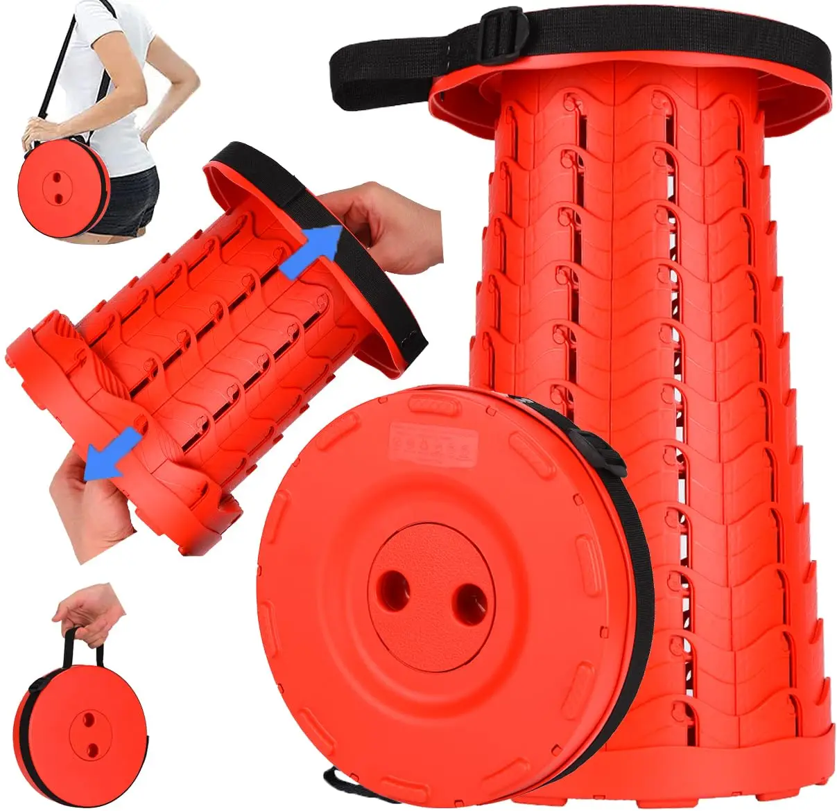 Wholesale Price Portable Collapsible Folding Stool, Retractable Telescoping Foldable Camping Stool for Adults for Outdoor