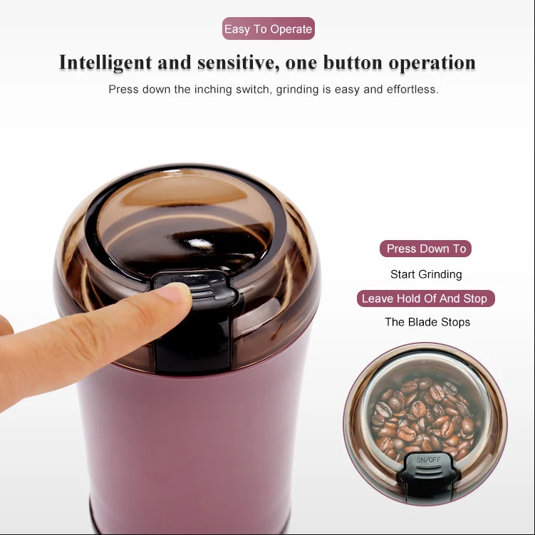 Household Powerful Mini Electric Coffee Grinder Kitchen Bean Pepper Automatic Electric Coffee Grinder