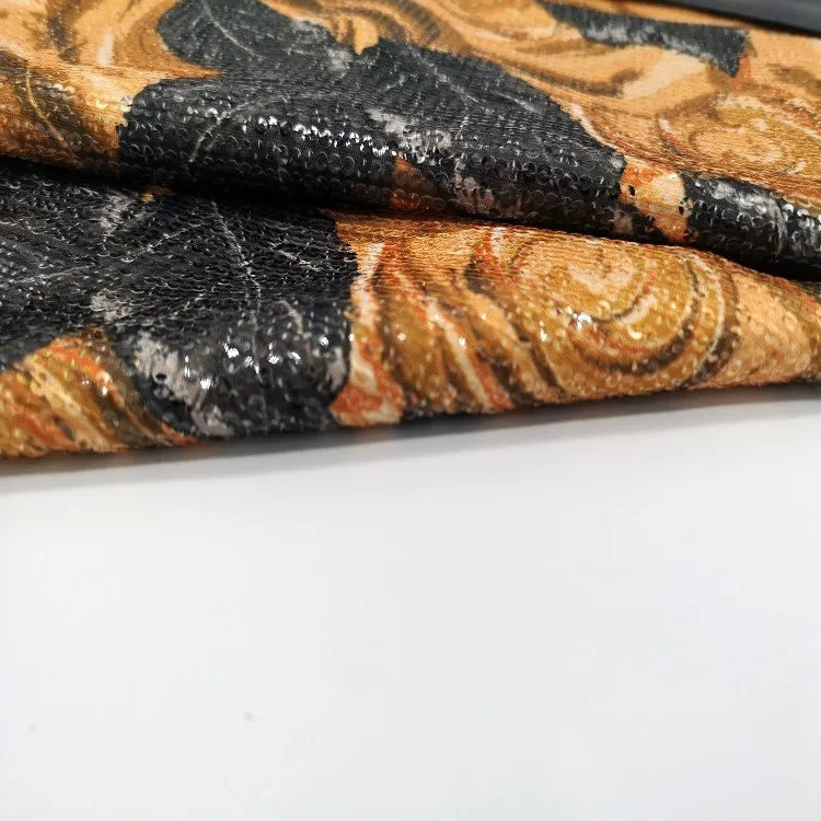 Новое поступление, трикотажная ткань с блестками и вышивкой, модный текстиль 95% поли 5% SP