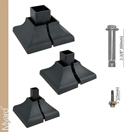 Walmart Hot Sale Rockwill Fence Accessories Base Flange Deck Post Brackets With Interlocking Cover For Courtyard