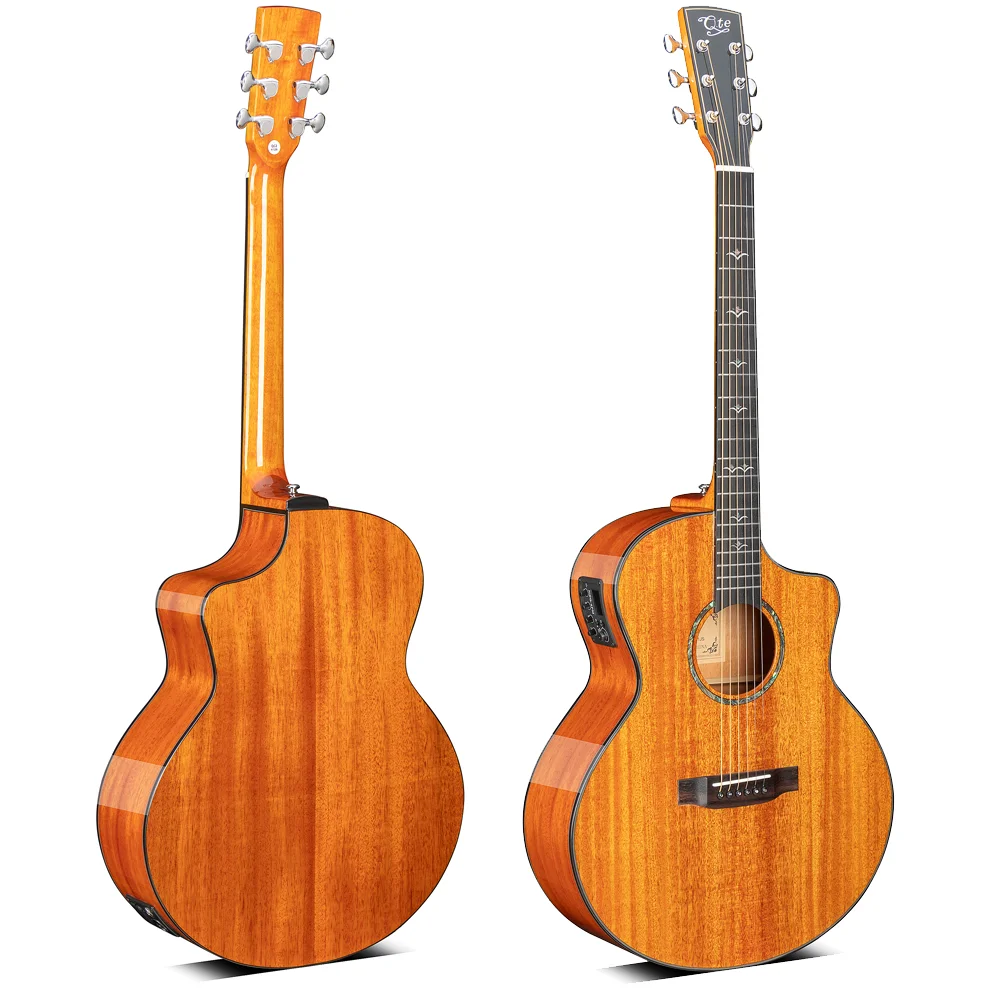 Однотонная Акустическая гитара Artiny OEM серии Full Sapele 41 'с разрезом и глянцевой отделкой