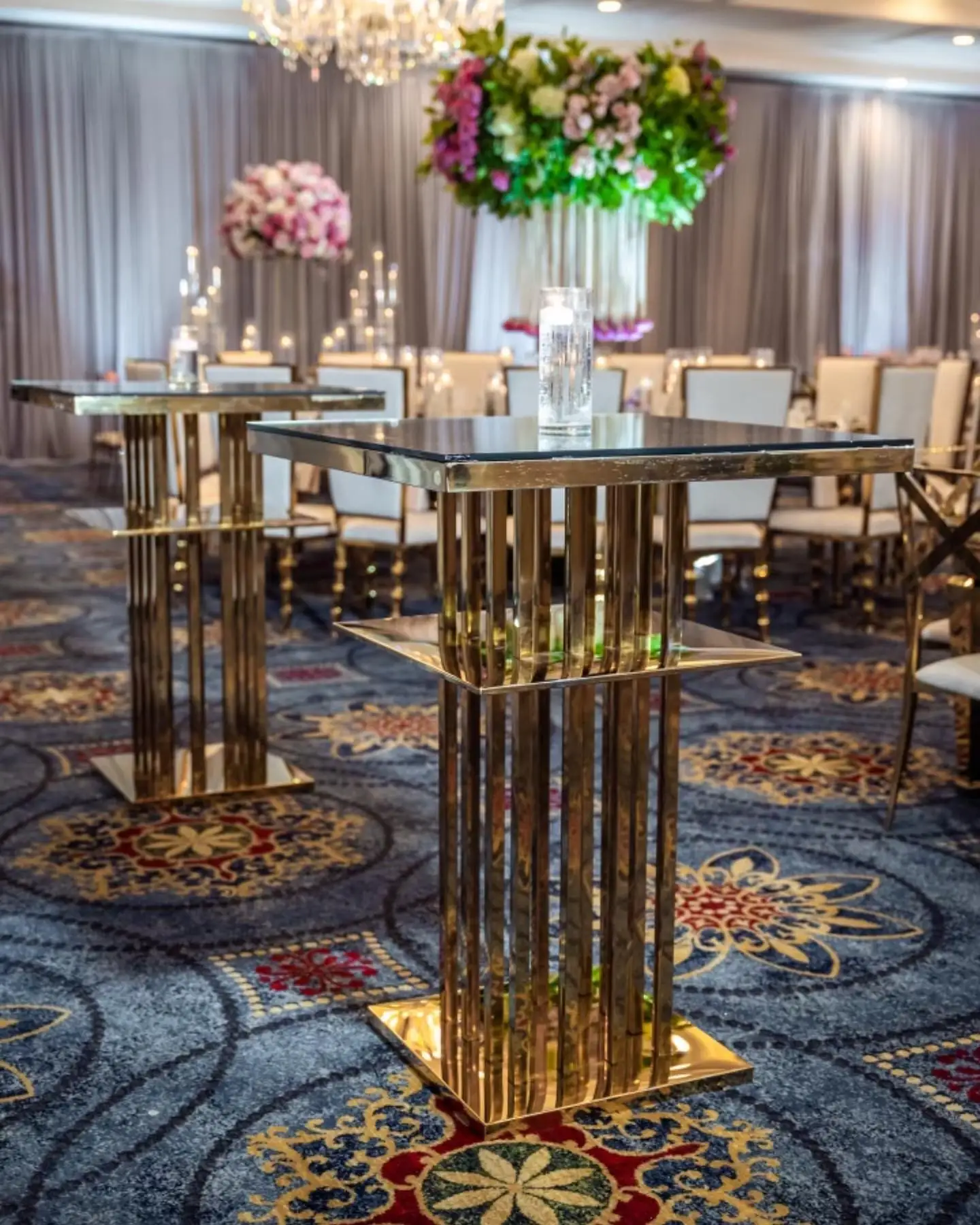 Top Quality Outdoor Wedding Banquet Party Square Shape High Cocktail Tables