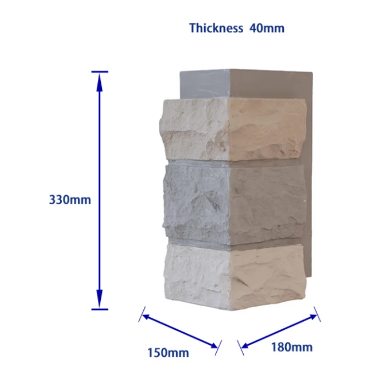 NEU 2024 PU Faux Pillar Artificial Stone Column Wraps light weight wall decorative faux rock brick polyurethane stone panel