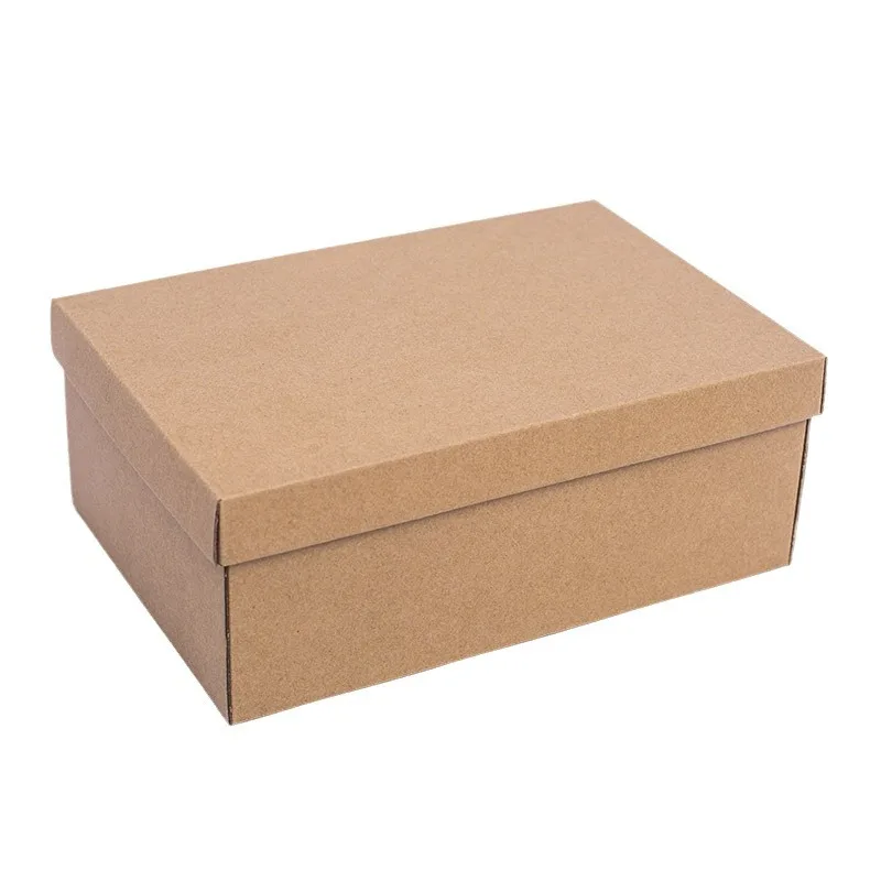 Kraft Recycled Sport Shoes Packaging Box Sneaker Boots Kids Corrugated Cardboard Climbing Shoes Packaging Box  Gift Shoes Box