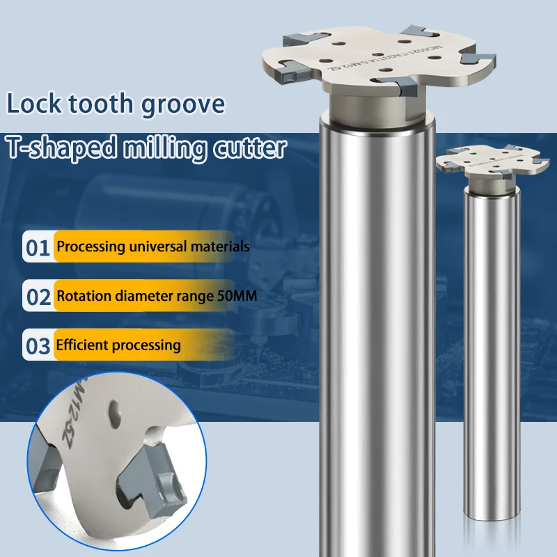 CNC saw blade milling cutter, T-shaped cutter, T-shaped groove cutter bar, replaceable locking head