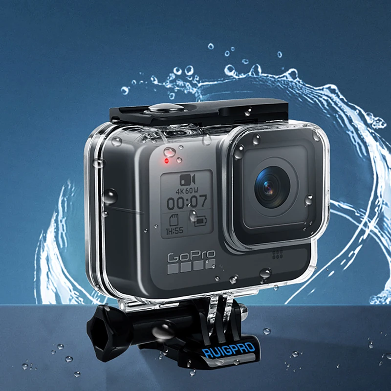 
RUIGPRO 60M Waterproof Case for GoPro Hero 8 Black Underwater Waterproof Protective Housing Case 
