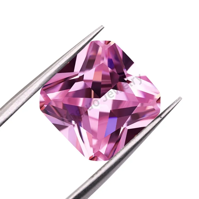 Synthetic Good Quality 5a Grade Cz Stones Pink Zircon Price Radiant Cut Loose Stone Cubic Zirconia Gems