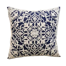 Custom Designs Comfortable Floral Pillow Seat 100% Cotton Embroidered Woven Sofa Cushion Cover