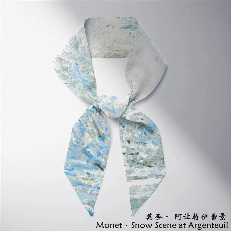 Woman Twill Silk Scarf 100*4cm Long Small Head Scarves Bag Ribbon Kerchief Ladies Tie Hot Selling