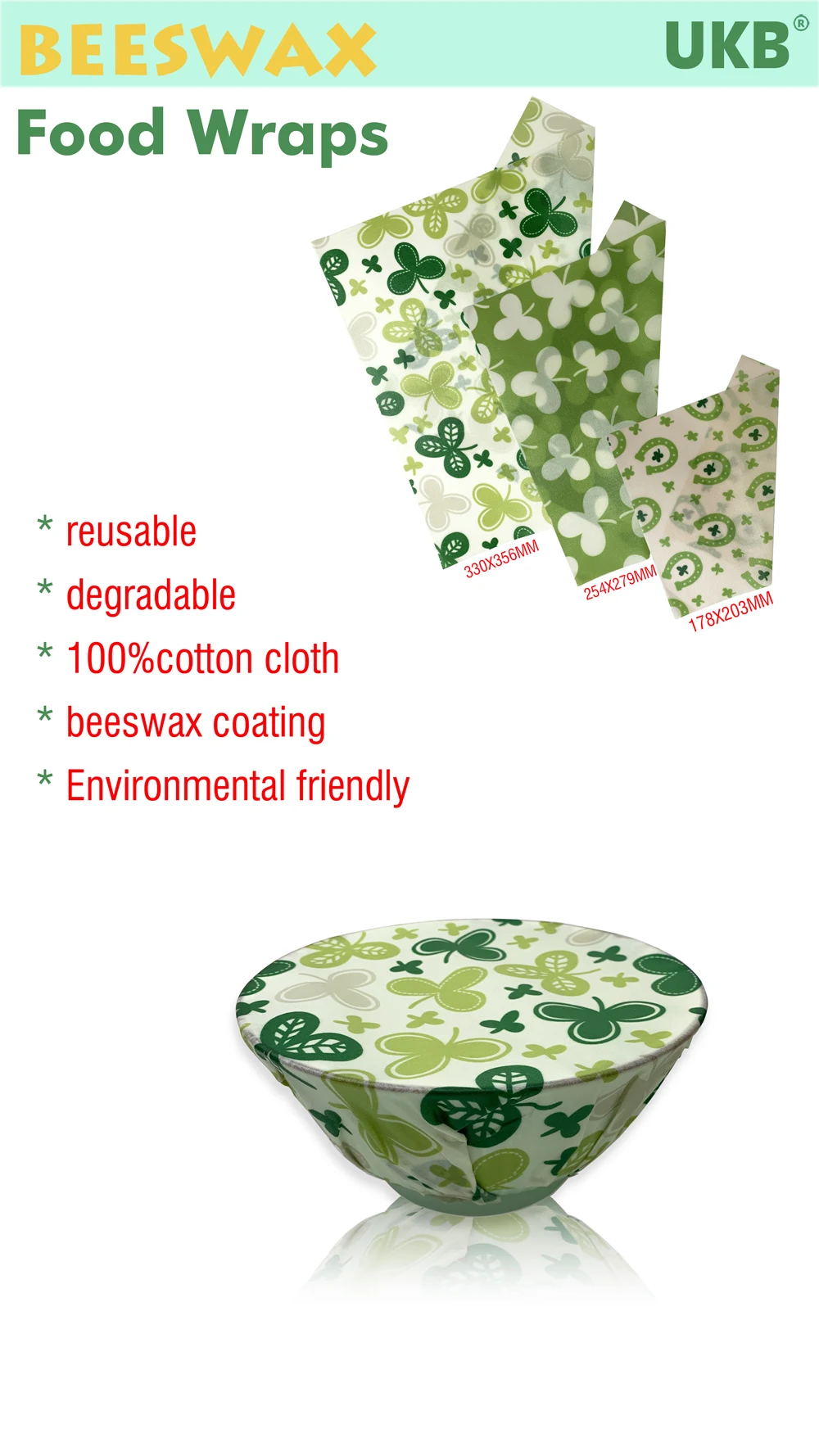 YOKABU 3 pack reusable sustainable nature beeswax food wraps