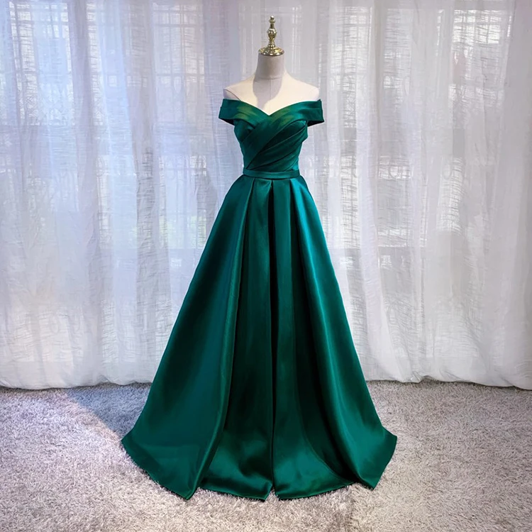 ZISE High Quality 2022 Off The Shoulder France Red Green Satin Women Party Elegant Wholesale Abendkleider Long Evening Dresses