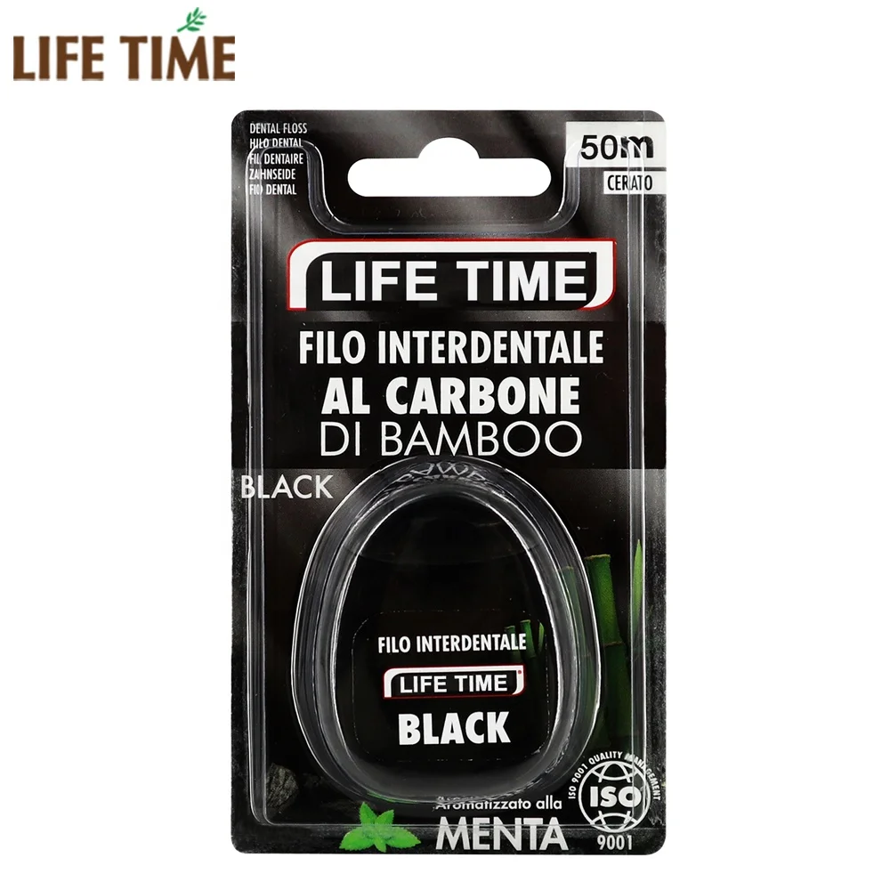 Vegan floss eco friendly bamboo charcoal dental floss with mint