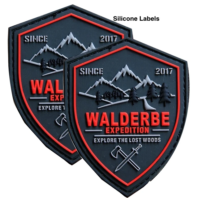 Низкий минимальный заказ оптовая продажа 3d брендовые дизайнерские резиновые этикетки с логотипом на силиконовые ПВХ нашивки для одежды