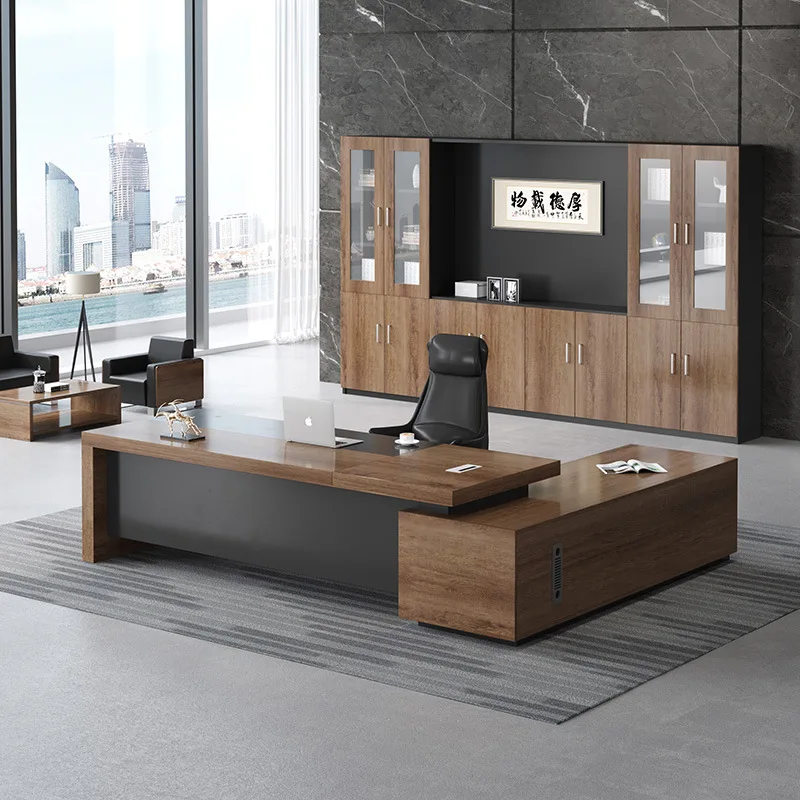 Luxury Executive Desk Office Furniture Set - Service Counter Table for Boss, Manager, and Director