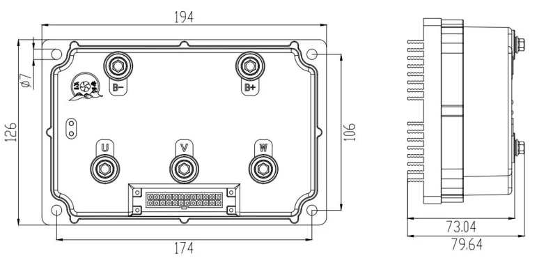 Custom Motor higer - Speed 48V -72V 90A   Pmsm Controller  Controller For Electric Tricycle