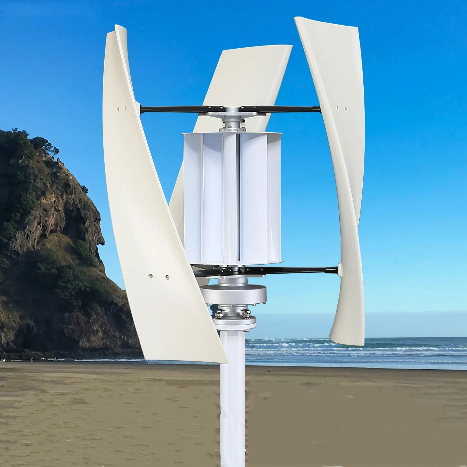 turbine generator 1000W 2000W 3 blades 12v 24v 48v high efficiency dyanmo low noise wind solar hybrid system for home use