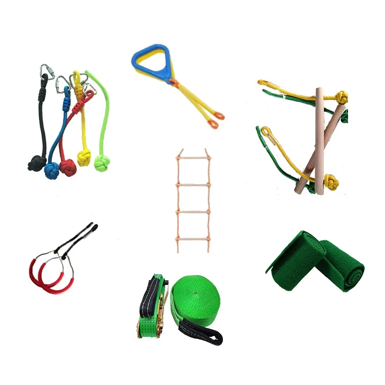  65 футов Slackline аксессуары Модернизированная балансировочная линия препятствий