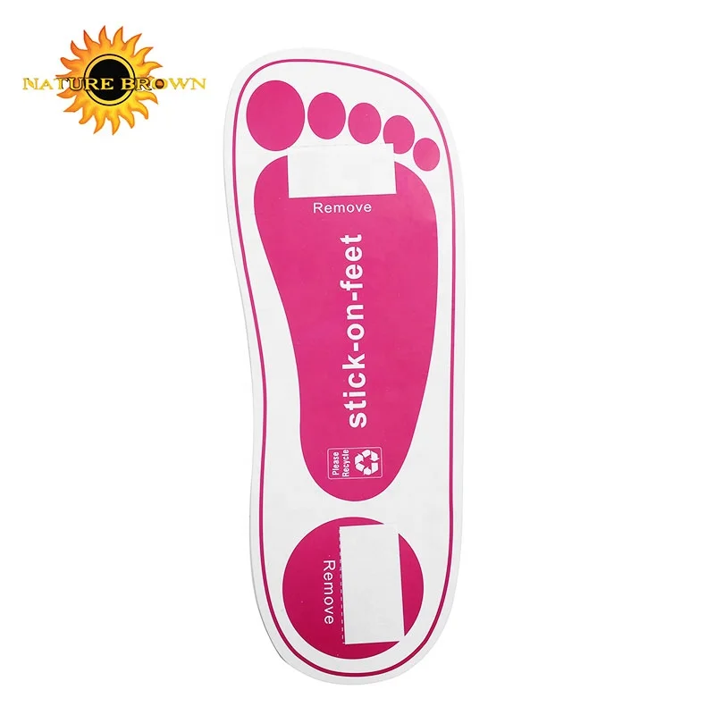 Stick-on-feet Tan Custom Logo Disposable Sticky Salon Pads for Spray Tanning Feet