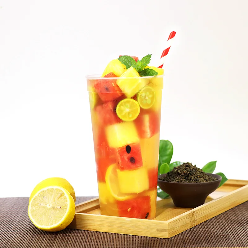 Custom PET Cups Printed Compostable Clear Disposable Plastic 100% Biodegradable Plastic cup pet With Lids