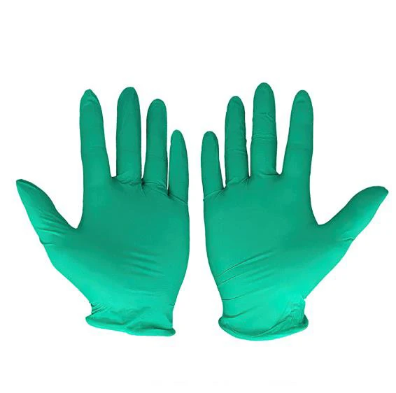 Manufacturer of waterproof industrial car repair gloves green disposable powder free nitrile gloves