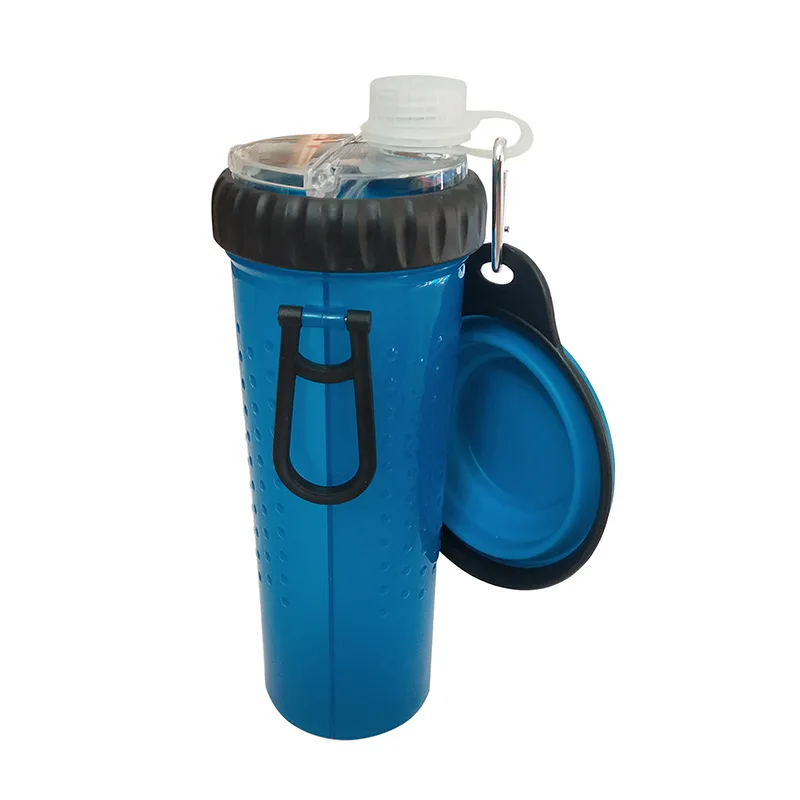 
Wholesale Eco-friendly Travel Foldable Pet Outdoor 2 In 1 Portable Pet Dog Water Bottl With Collapsible Bowl 