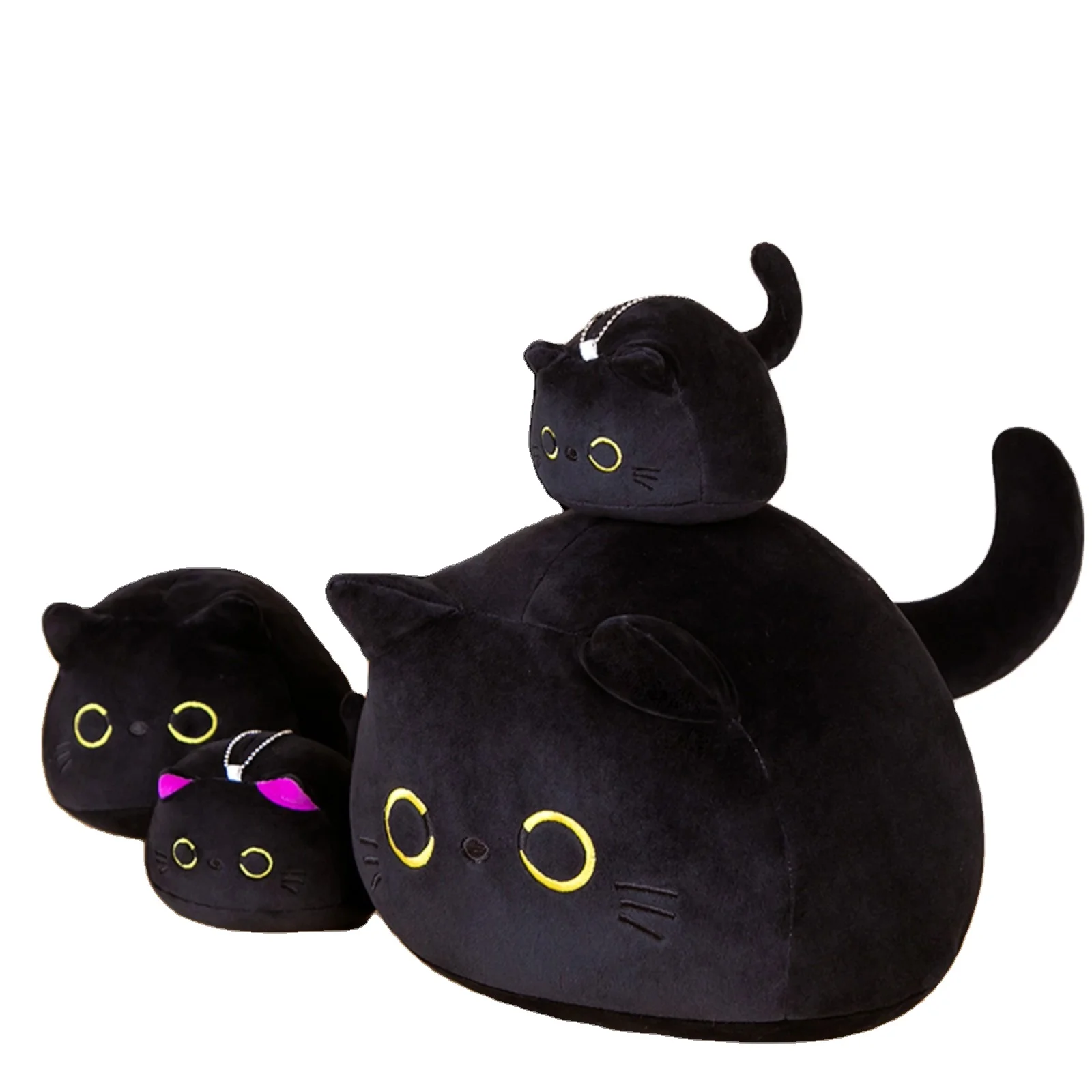 Кукла плюшевая черная кошка
