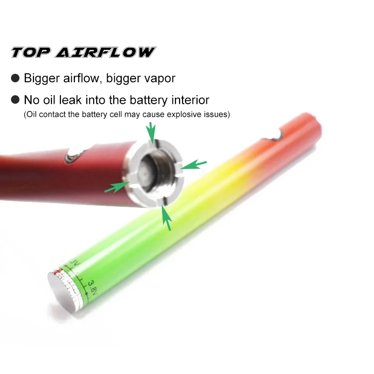 Custom logo bottom twist wax vape pen preheat 510 thread thick cbd oil vape battery with button