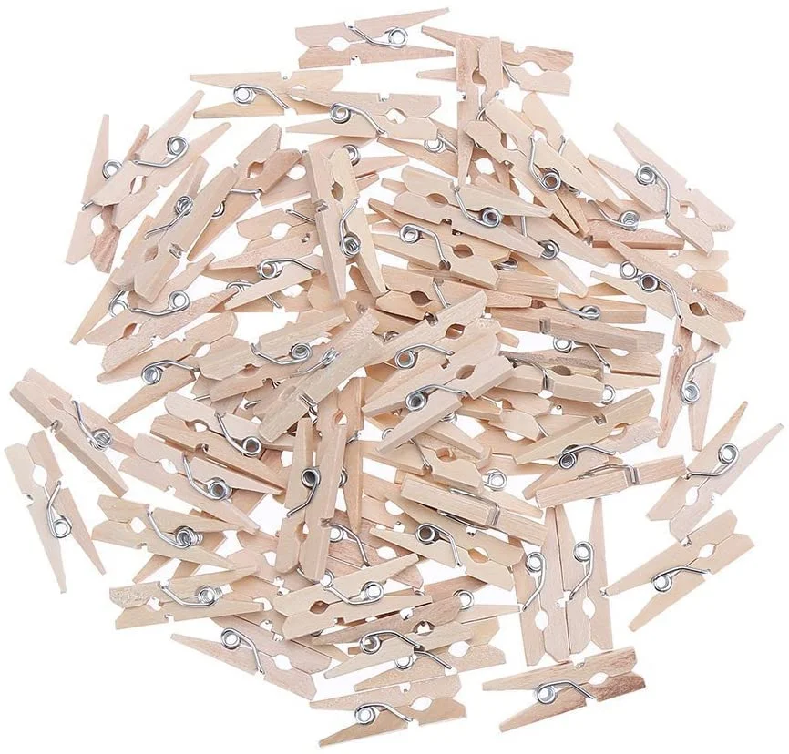 mini wooden colored clothespins craft peg pins clips for photos pictures paper crafts
