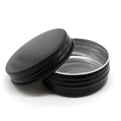 Custom 10ml 15ml 25ml 30ml 50ml 60ml 80ml 100ml 120ml 150ml 200ml 250ml  aluminum cosmetic jar empty matte black aluminum can