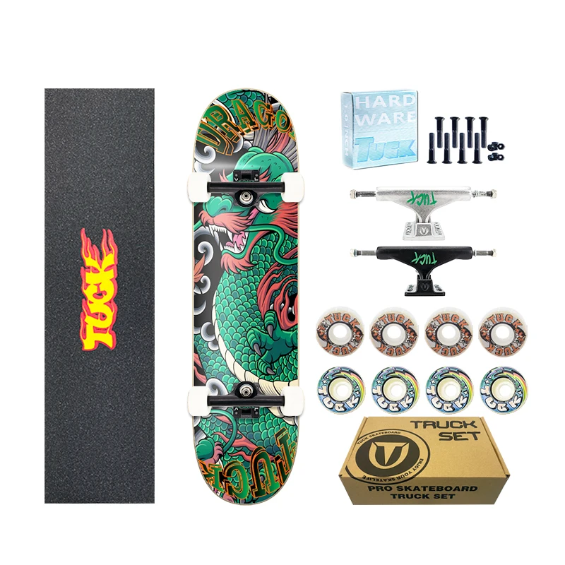 Factory Supply 8.25 Tech Complete Skate Board Deep Concave UV Printing Embossed Graphic